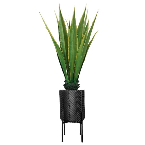 VINTAGE HOME 63.5 in. Artificial Agave in Chevron planter