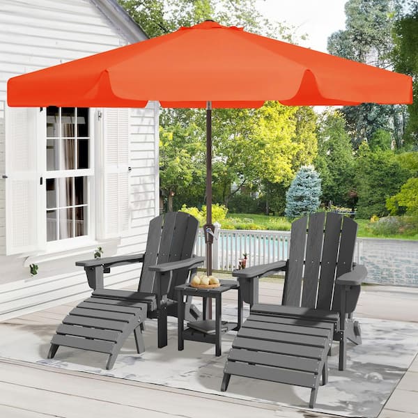 JEAREY 10 ft. Steel Market Crank and Tilt Outdoor Patio Umbrella in Pumpkin  CBZZS-10-OG