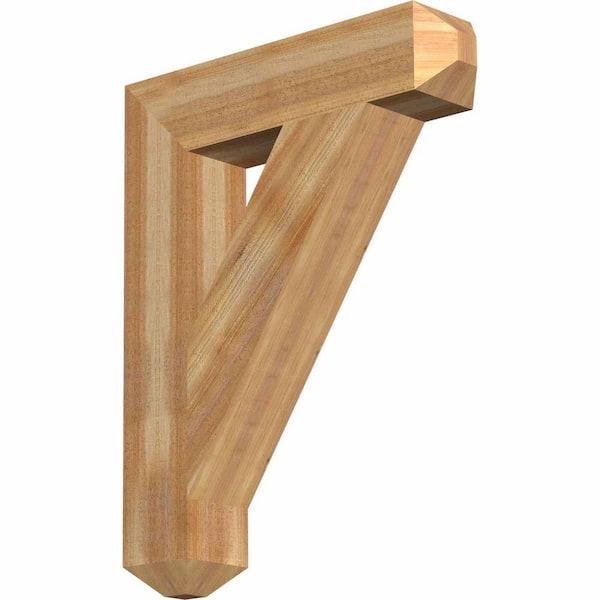 Ekena Millwork 6 in. x 36 in. x 28 in. Western Red Cedar Traditional Craftsman Rough Sawn Bracket