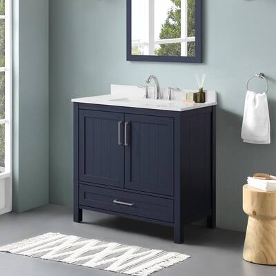 Blue Ove Decors Bathroom Vanities, Lourdes 60 Vanity By Ove Decors Grayish Blue