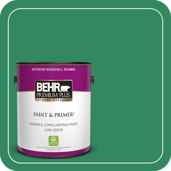 BEHR PREMIUM PLUS 1 gal. #P420-6 Exquisite Emerald Eggshell Enamel Low Odor Interior Paint & Primer