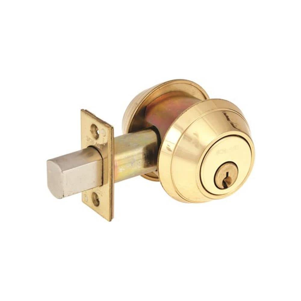 Schlage B Series Bright Brass Double Cylinder Deadbolt B662P 605 KA4C