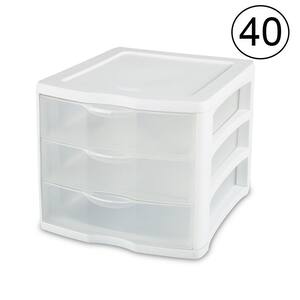 17918004 Compact 11 in. x 9.625 in. Portable 3-Storage Drawer Organizer Cabinet (40-Pack)