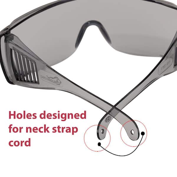 BISON LIFE Gray Diamont Vented Over Safety Glasses, Anti