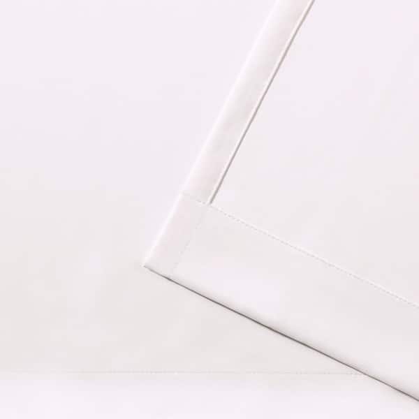 Vanilla Sateen Solid 52 in. W x 84 in. L Noise Cancelling Thermal Grommet Blackout Curtain (Set of 2)