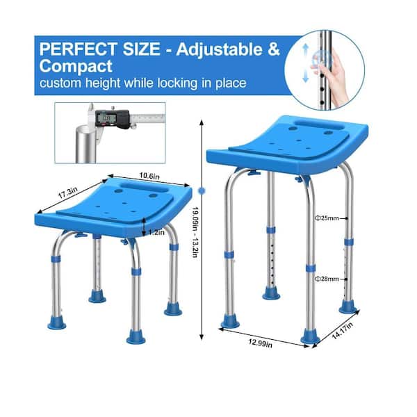  FSA/HSA Eligible Shower Chair for Inside Shower, Shower Stool  with Free Assist Grab Bar/Toiletry Bag, Tool-Free Assembly Shower Seat for  Bathtub, Shower Bath Chairs for Seniors/Disabled by SOUHEILO : Everything  Else