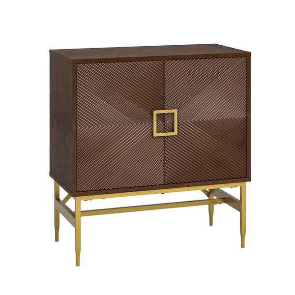 JAYDEN CREATION Zacharias Walnut 34 in. Tall 2 - Door Modern