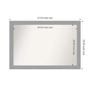 Brushed Nickel 37.5 in. x 25.5 in. Custom Non-Beveled Recycled Polystyrene Framed Bathroom Vanity Wall Mirror