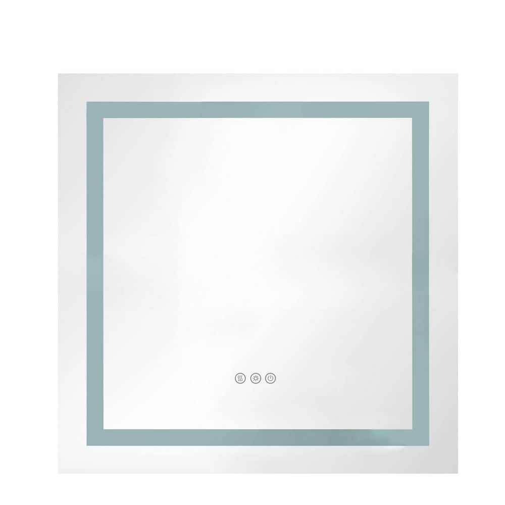 36 in. W x 36 in. H Square Frameless LED Lighted Dimmable Anti-Fog Wall Bathroom Vanity Mirror in White price history on PriceWatchPro