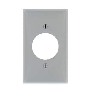 1-Gang 1 Single Receptacle, Standard Size Nylon Wall Plate, Gray
