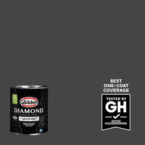 Glidden Diamond 1 qt. PPG1011-7 Onyx Flat Interior Paint with Primer