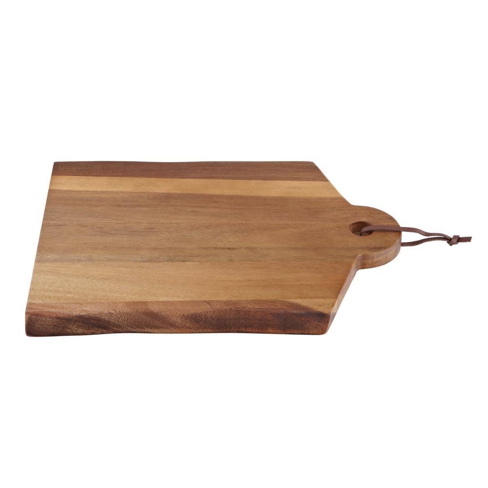 Acacia Wood Rustic Rectangular Cutting Board with Handle