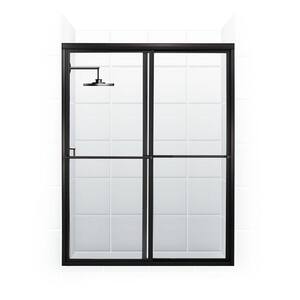 Newport 64 in. to 65.625 in. x 70 in. Framed Sliding Shower Door with Towel Bar in Matte Black and Clear Glass