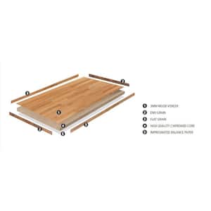 8 ft. L x 25 in. D Finished Engineered Birch Butcher Block Countertop