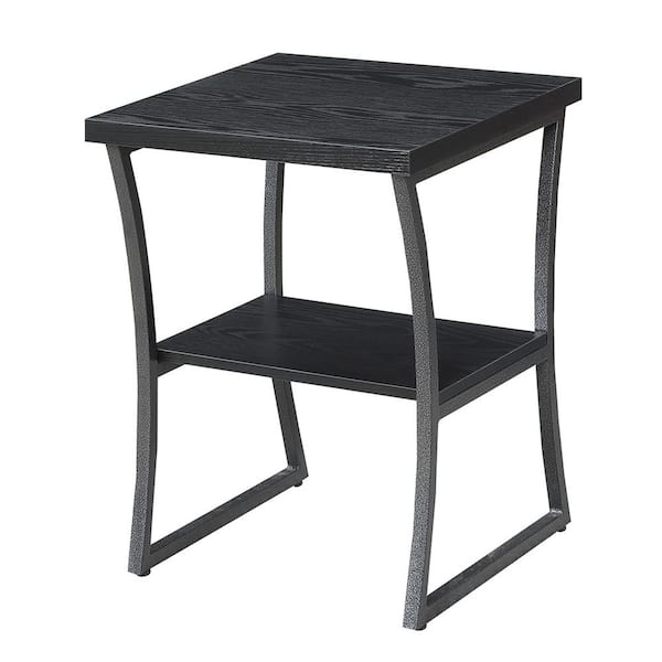 Convenience Concepts X-Calibur Black Woodgrain and Gray 23.75 in. H End Table