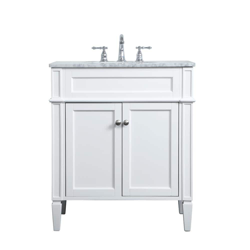 Simply Living 30 in. W x 21.5 in. D x 35 in. H Bath Vanity in White with Ca