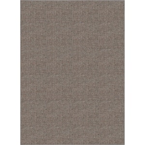Grey 5 ft. x 7 ft. Flat-Weave Well-Jute Printed Airedale Farmohouse Solid and Striped Area Rug