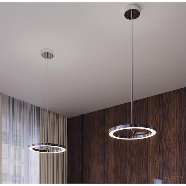 AFX 1-Light Polished Chrome Shaded Integrated LED Pendant Light