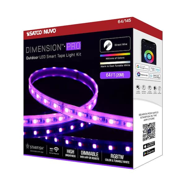 SATCO Dimension Pro Outdoor 64 ft. Hardwired 68W Dimmable IP65