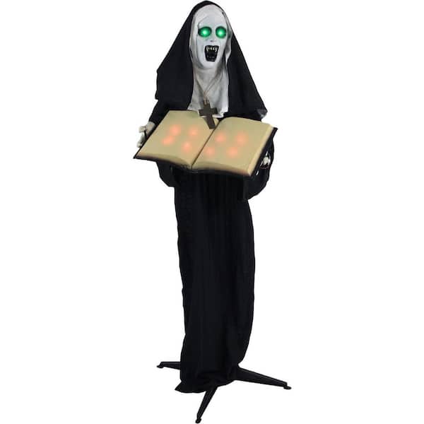 63 in. Animatronic Haunted Nun with Lights and Sound Halloween Prop
