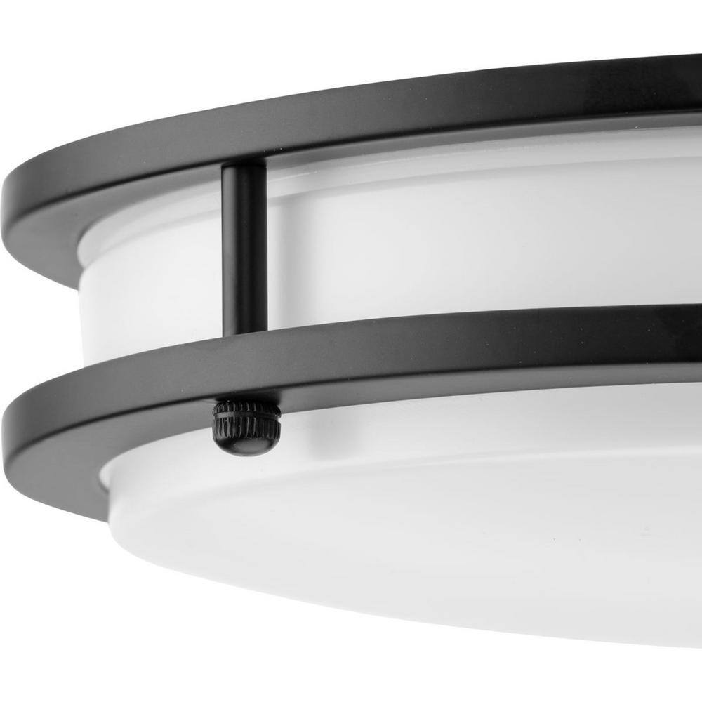 Abide Matte Black Glass and Nickel LED Flush Mount Light