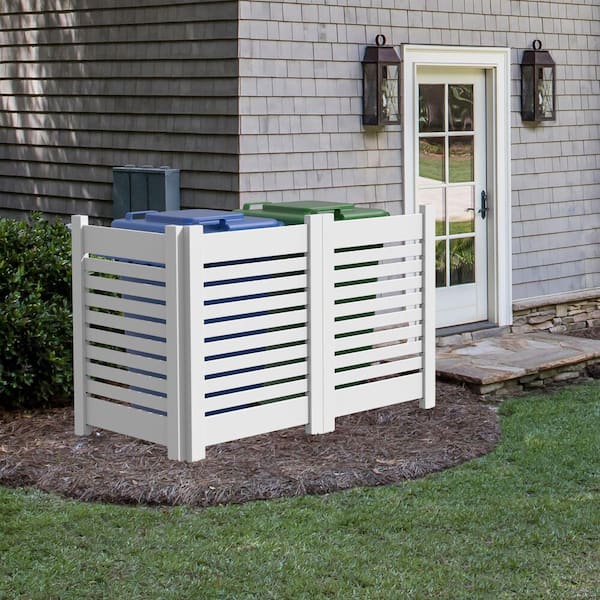 3 ft. x 4 ft. White Vinyl Spaced Picket Flat Top Utility Screen