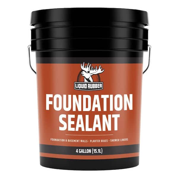 Foundation Sealant 4 Gal. Black Waterproof Coating for Foundations, Retaining Walls and Concrete Surfaces in Black