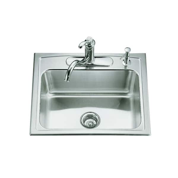 Kohler Toccata Drop In Stainless Steel 25 In 4 Hole Single Bowl