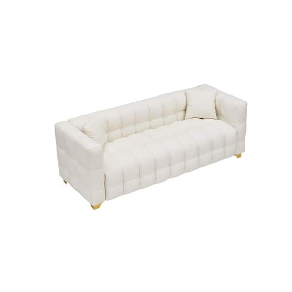 Z-joyee 80 in. Wide Square Arm Faux Leather Rectangle Modern