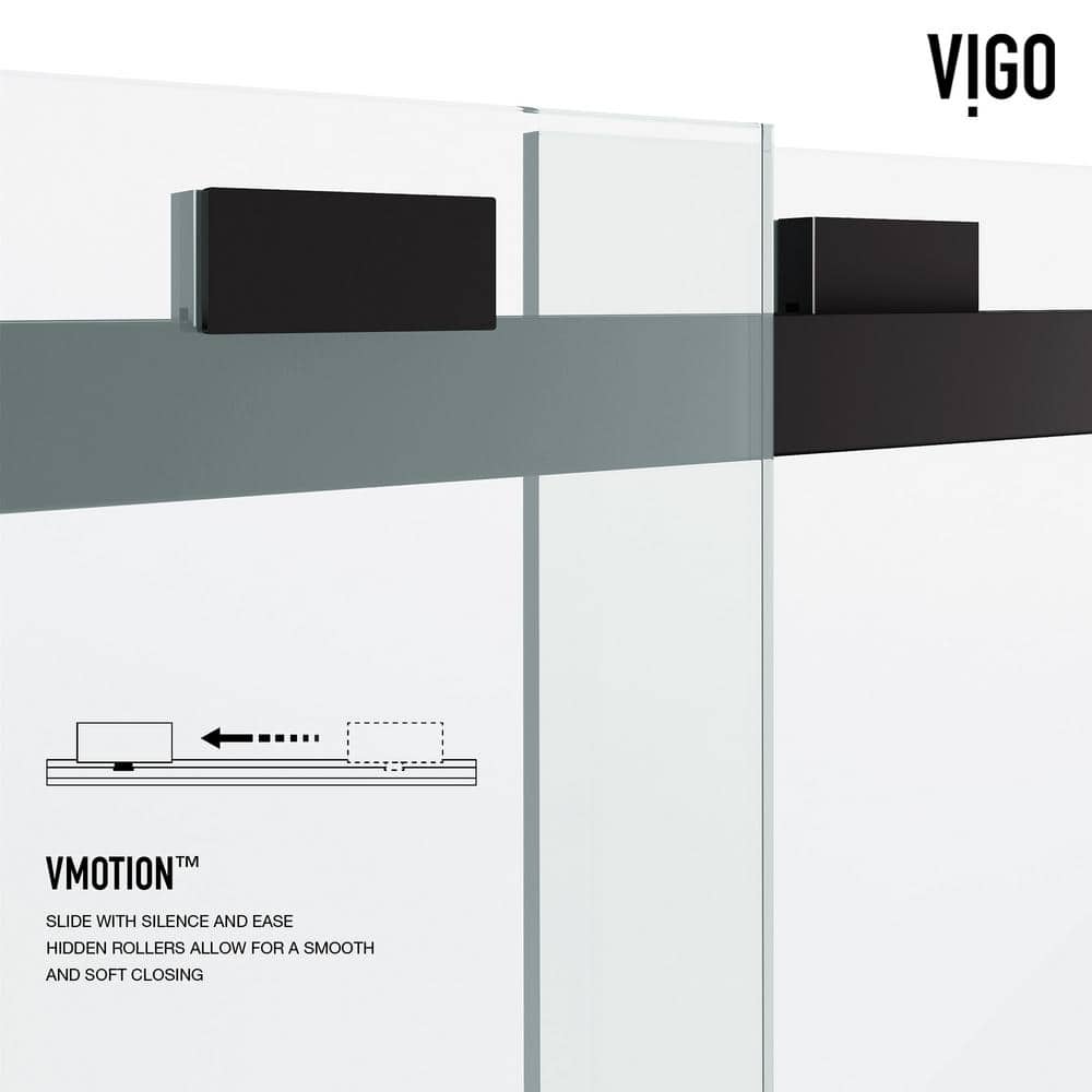 Houston 66" Frameless Matte Black Sliding Tub Door with Clear Glass