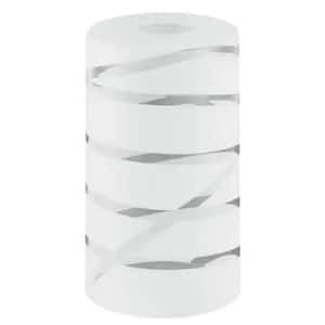 7.88 in. White ETCHED Glass Cylindrical Pendant Shade with 2.25 in. Fitter