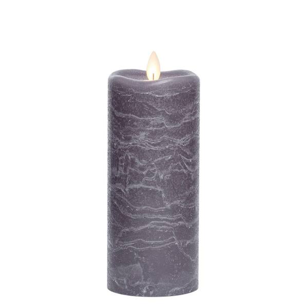 SULLIVANS 7 in. Gray Frosted LED Pillar Candle