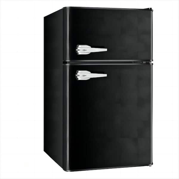 COWSAR 18.7 in. W, 3.2 cu. ft. 2-Door Mini Refrigerator, with Freezer in Black