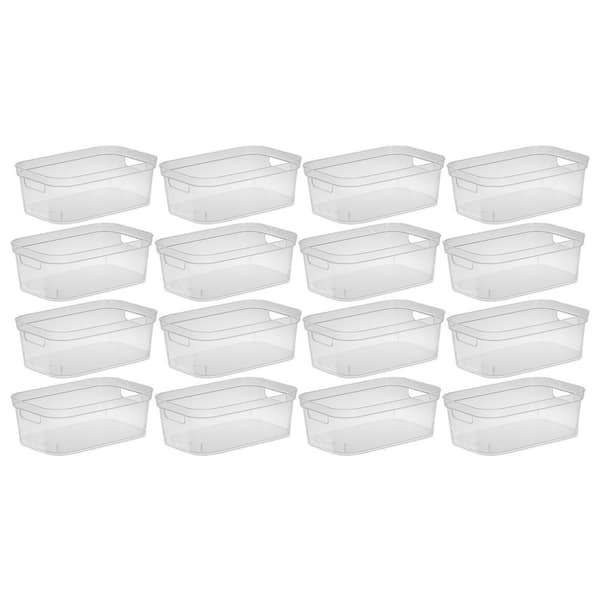 2-Quart Storage Bin w/Carry Through Handles, Clear (16 Pack)