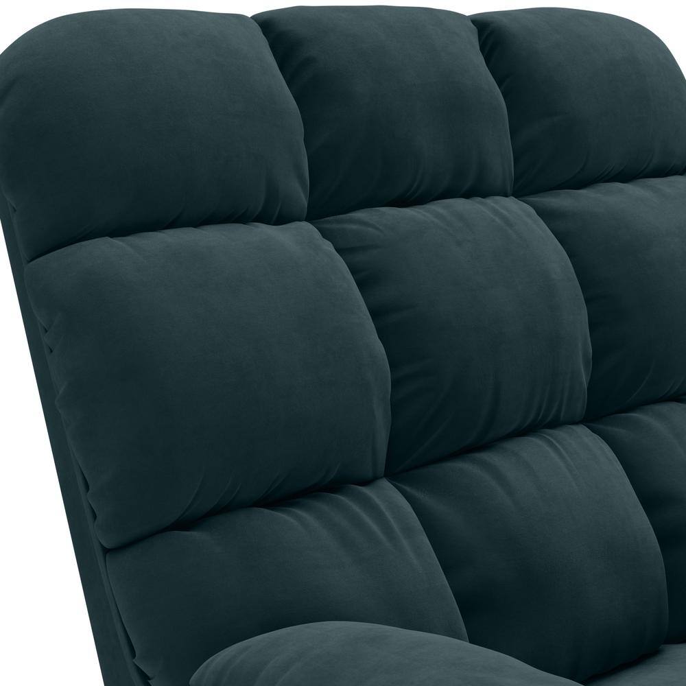Deep Blue Microfiber Wall Hugger Recliner with Wood Frame