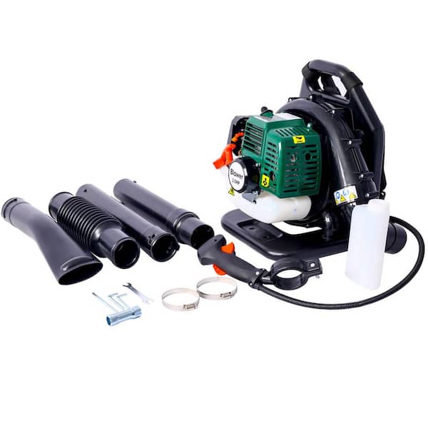 Green Steel 52CC 2-Cycle Gas Backpack Leaf Blower with Extension Tube