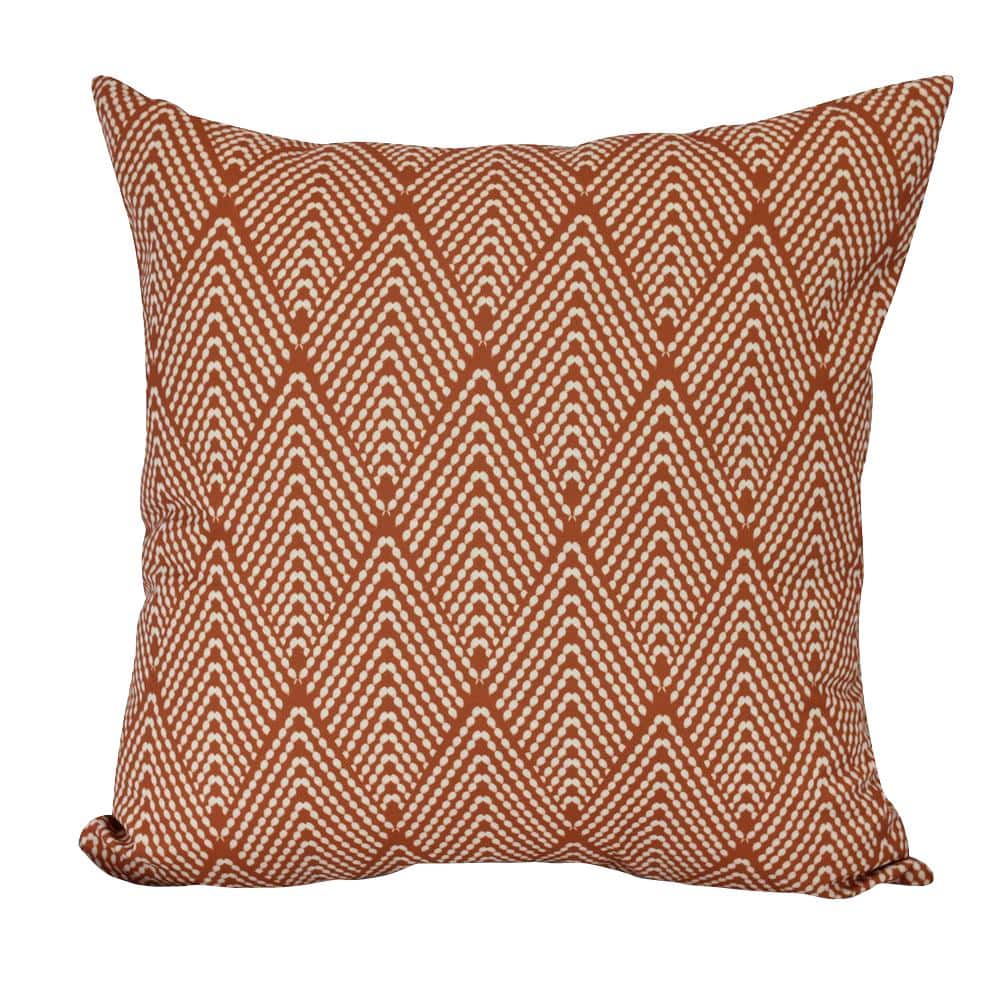 Lifeflor Orange Geometric 20 in. x 20 in. Throw Pillow