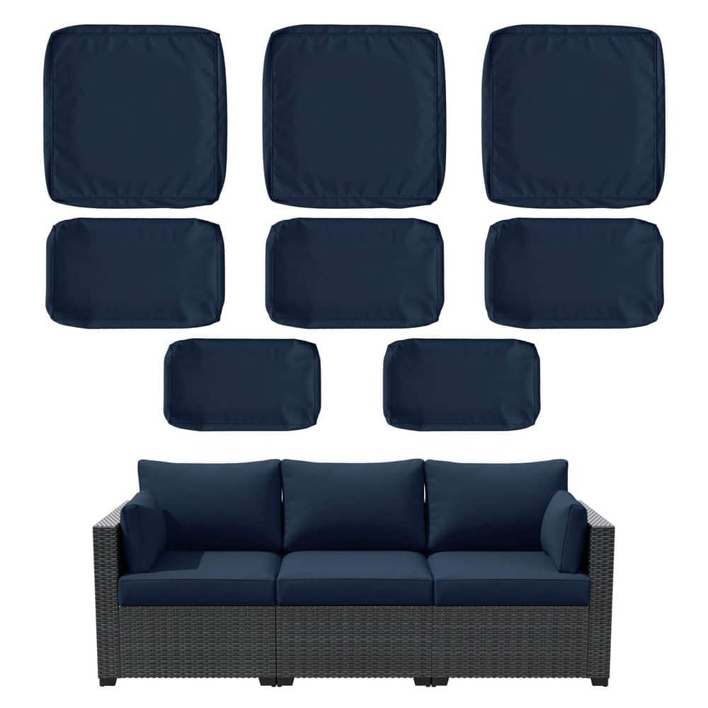 8-Piece 25.6 in. Outdoor Replacement Lounge Cushion Covers Navy Blue price history on PriceWatchPro