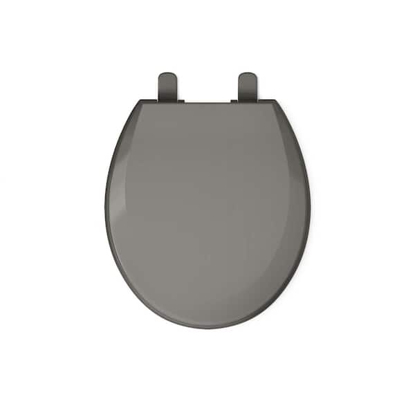 KOHLER Lustra Round Closed-Front Toilet Seat with Q2 Advantage in Thunder Grey