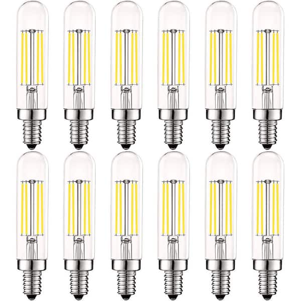 LUXRITE 60-Watt Equivalent T6 T6.5 Dimmable Edison LED Light Bulbs 5-Watt UL Listed 5000K Bright White (12-Pack)