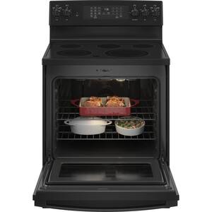 30 in. 5.3 cu. ft. Electric Range with Self-Cleaning Convection Oven and Air Fry in Black