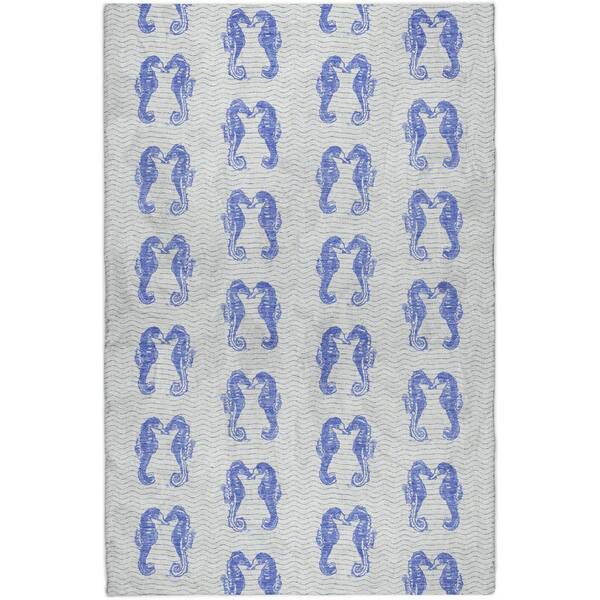 Dream Shag Premium Machine Washable Abstract ADS194 Blue 10 ft. x 14 ft. Area Rug