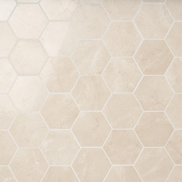 Ivy Hill Tile Marfil Crema 11.5 in. x 13.97 in. Polished Marble Floor and Wall Mosaic Tile (0.87 sq. ft./Each)