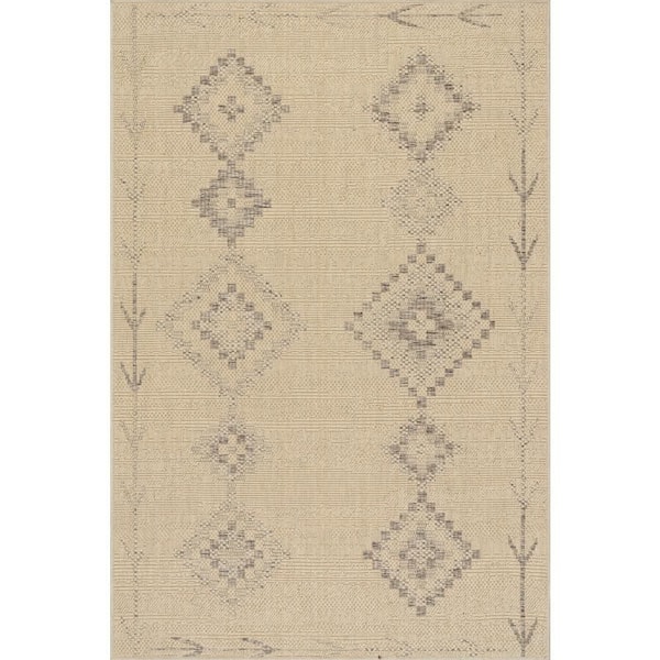 Maristelle Southwestern Vintage and Distressed Area Beige 9 ft. x 12 ft. Indoor Area Rug