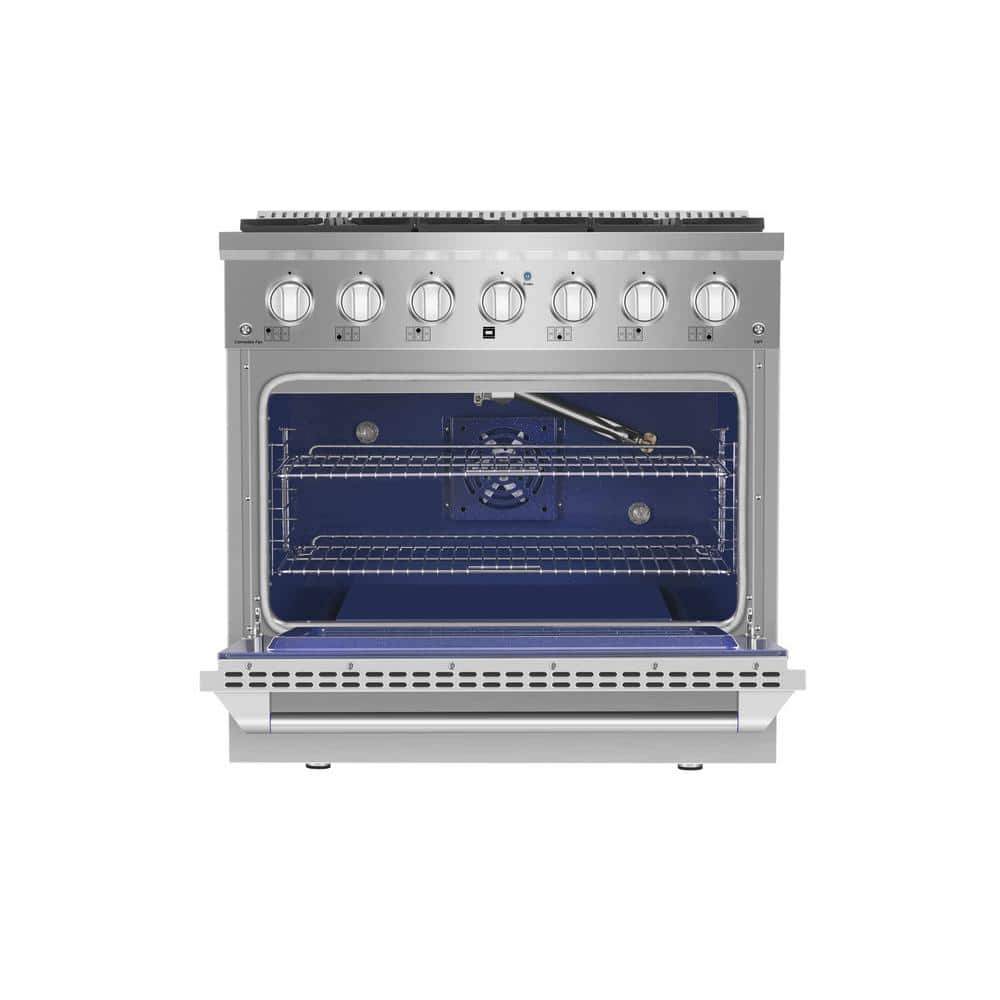 Empava 36" Stainless Steel Convection Gas Range with 6 Burners