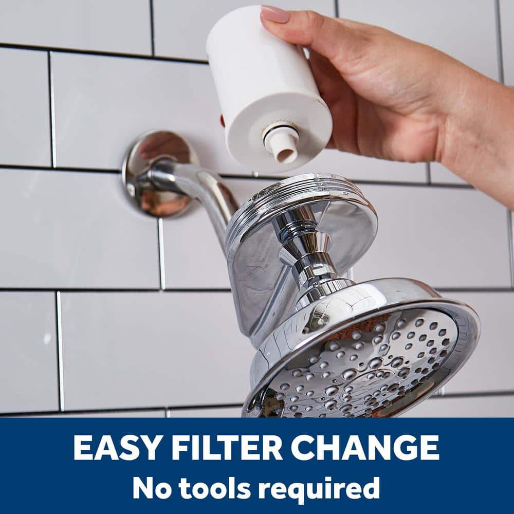Chrome Universal Shower Head Water Filtration System