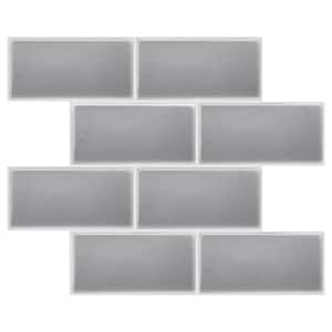 Grey Subway 10.00 in. x 12.60 in. Vinyl Peel and Stick Backsplash Tile (3.5 sq. ft./pack)