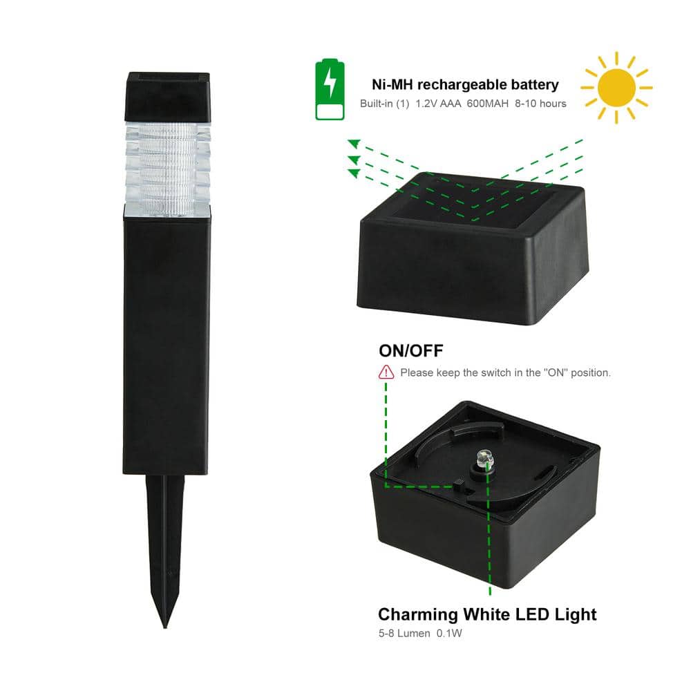 Black LED Dusk to Dawn Pathway Light Set of Six