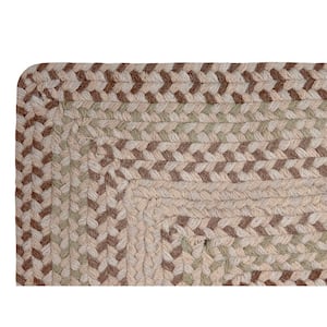 Woodbridge Braid Collection Natural 27" x 45" Rectangle 100% Wool Reversible Indoor Area Rug