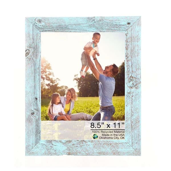 Homeroots Josephine 8 in. x 8 in. Robins Egg Blue Picture Frame